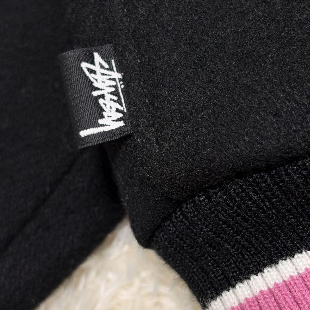 美品　STUSSY S TALK MELTON VARSITY JACKET