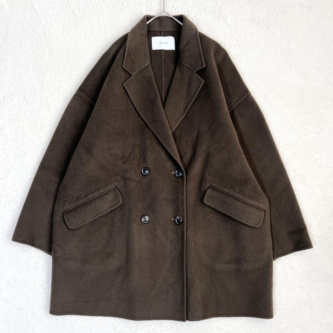 美品✨フレームワーク ダブルフェイス リバーコート テーラード カーキ 36