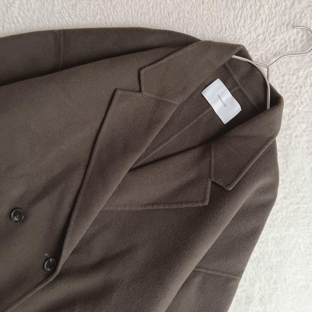 美品✨フレームワーク ダブルフェイス リバーコート テーラード カーキ 36