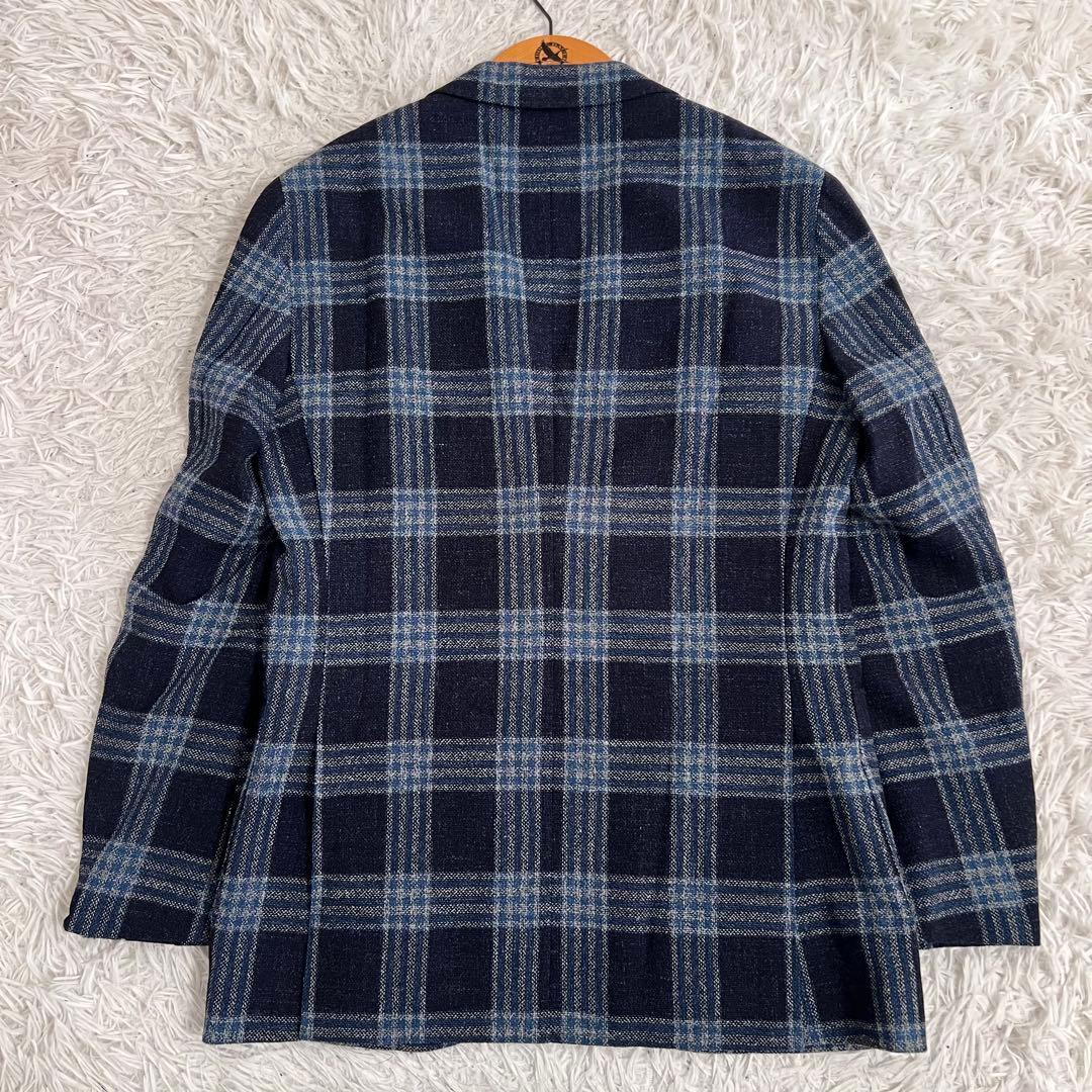 美品✨ビームス ジャケット カノニコ シルク リネン チェック柄 総裏 段返り