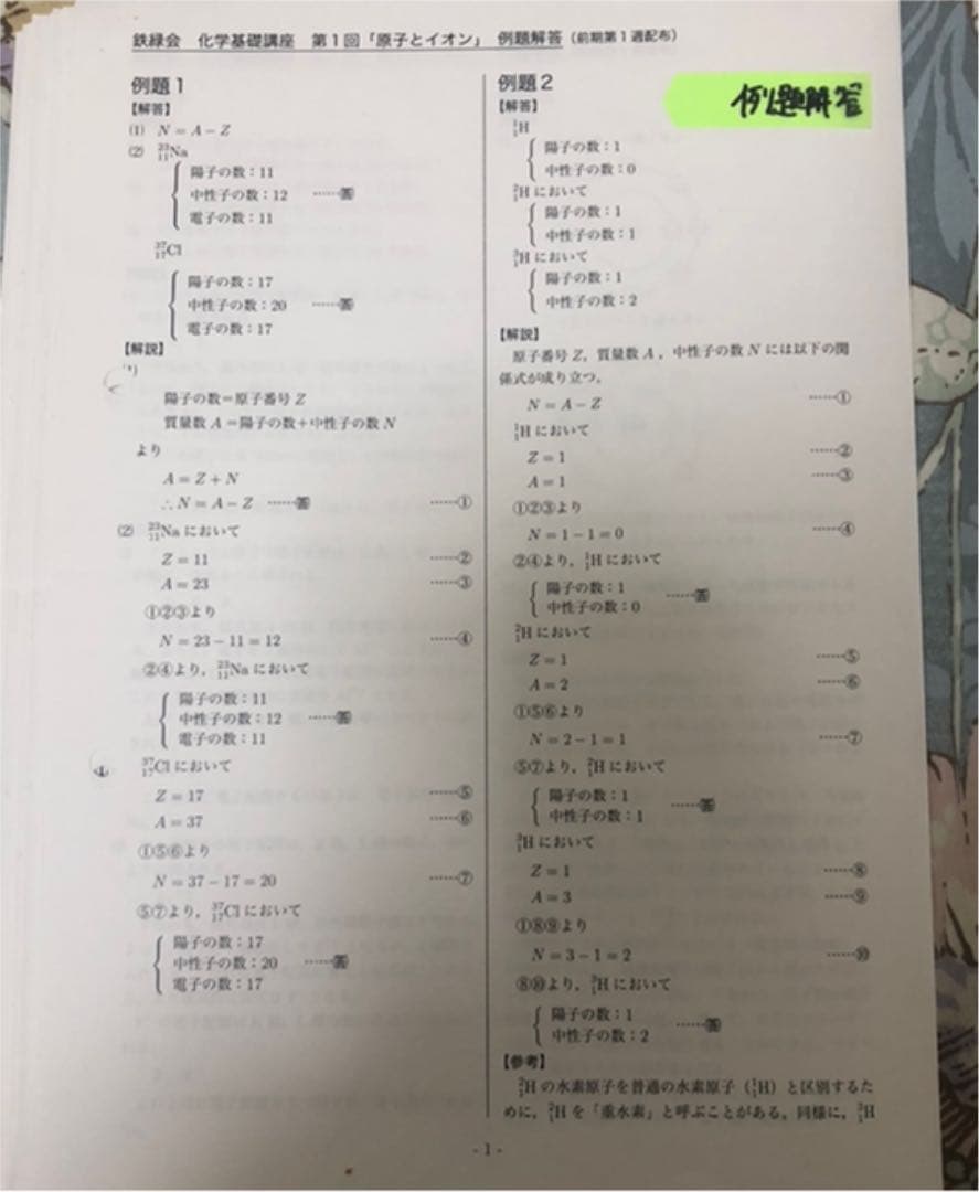 鉄緑会　2016 高2化学　テキスト、問題集、プリントセット