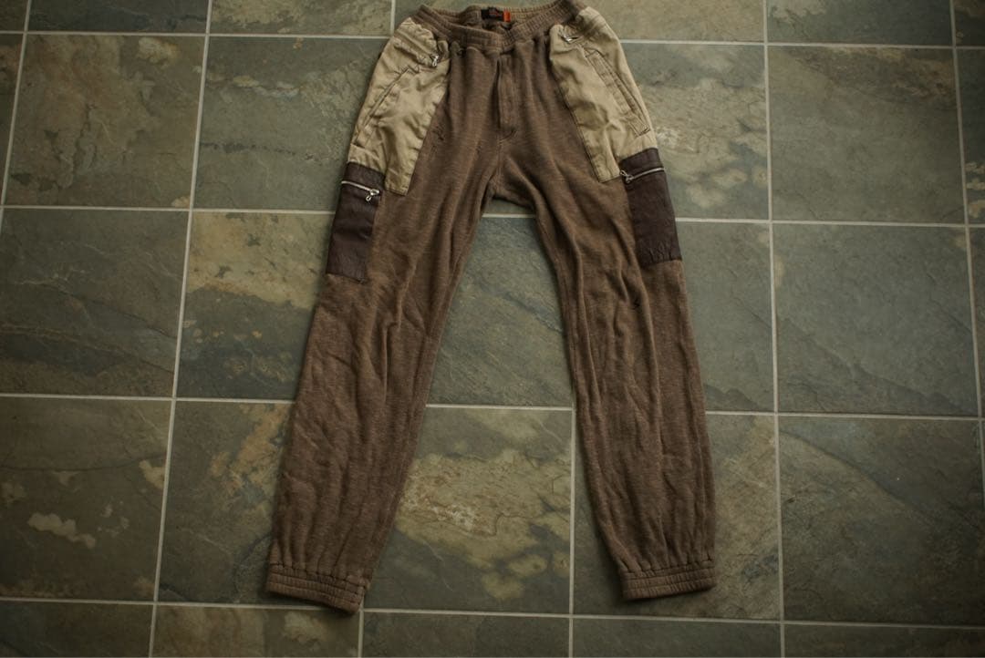 06aw アンダーカバー ニット レザー 切り替え カーゴ パンツ 2