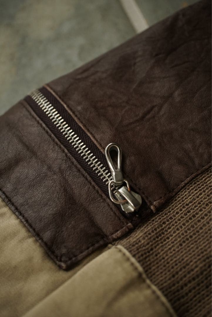 06aw アンダーカバー ニット レザー 切り替え カーゴ パンツ 2