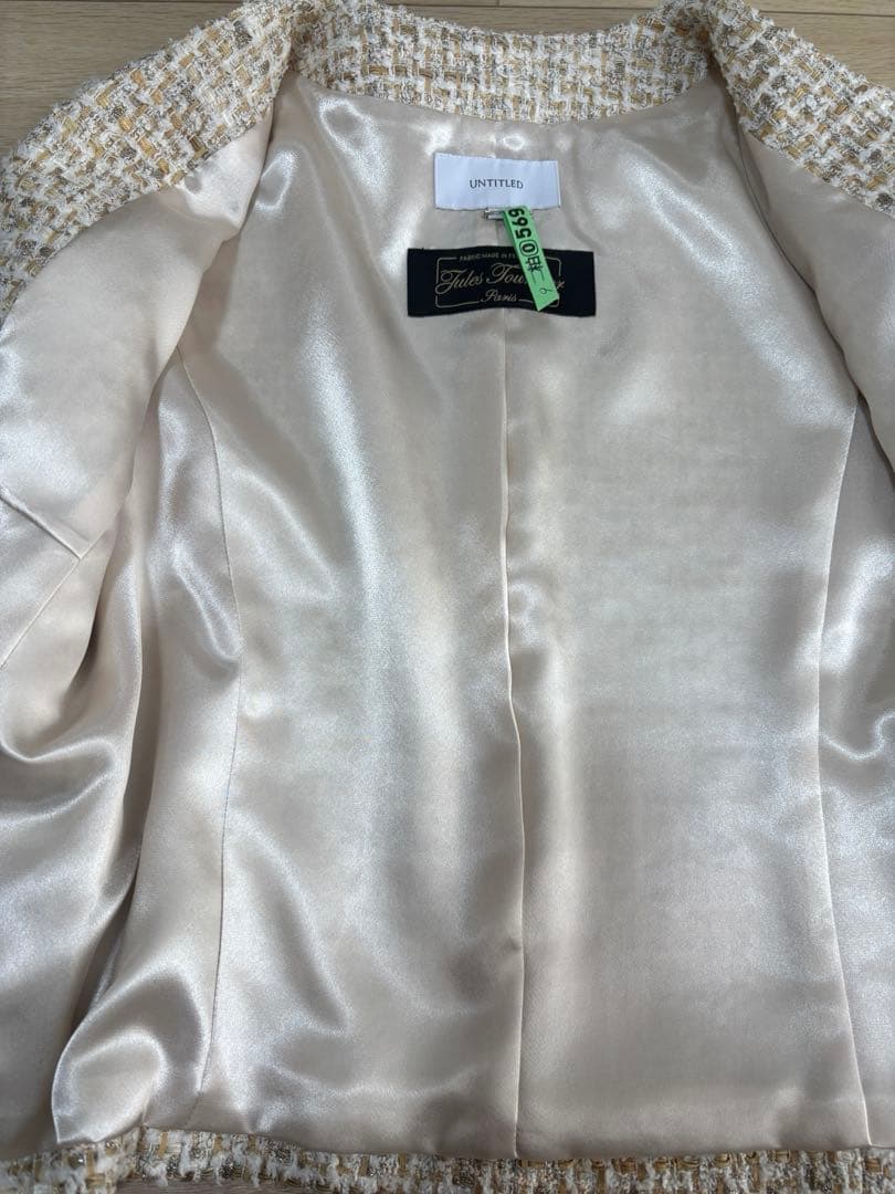 UNTITLED ファンシー ツイード ノーカラージャケット セレモニー　日本製