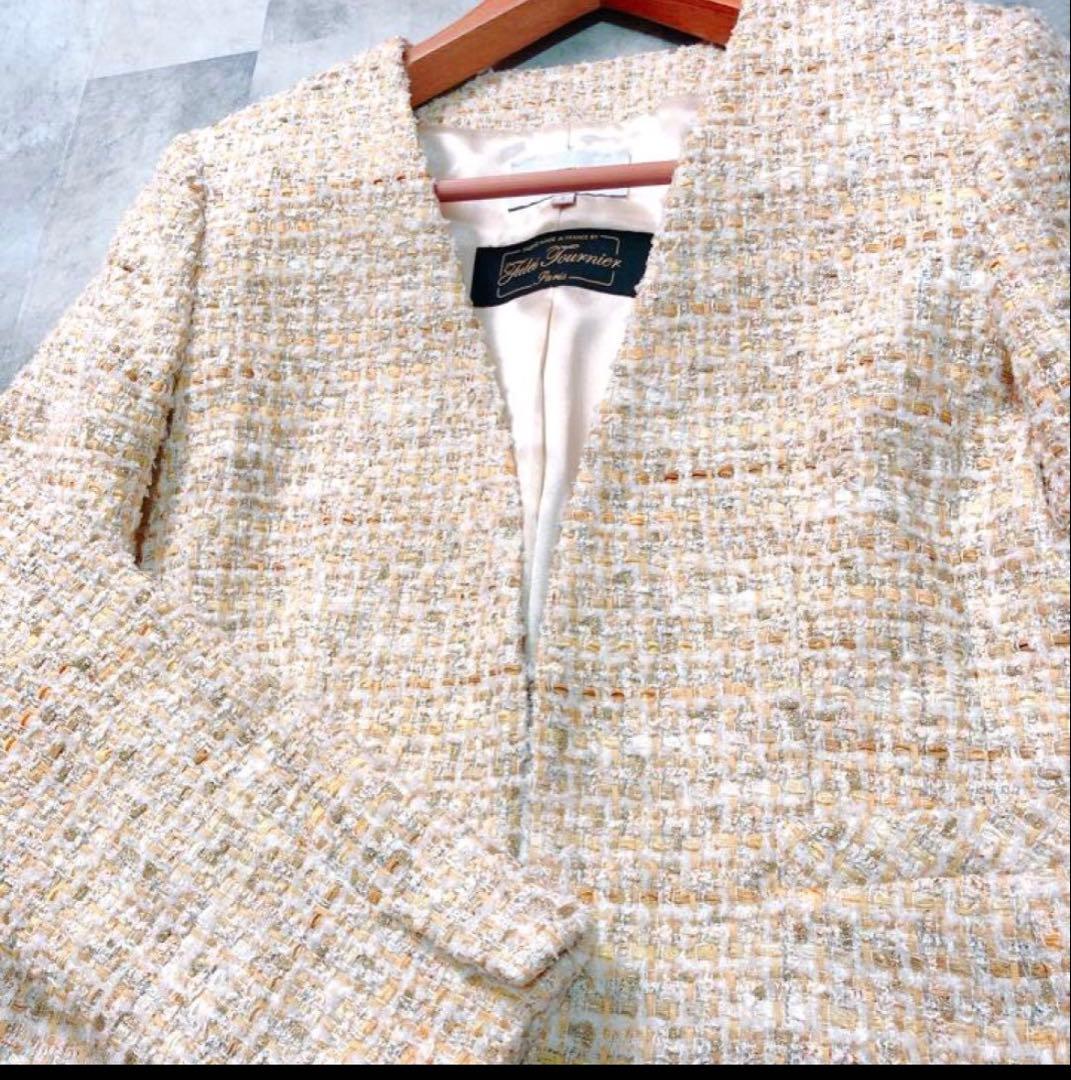 UNTITLED ファンシー ツイード ノーカラージャケット セレモニー　日本製