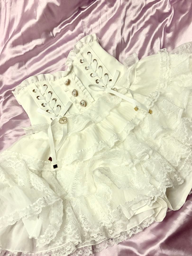 LizLisa リズリサ　ティアードフリルスカパン　ホワイト