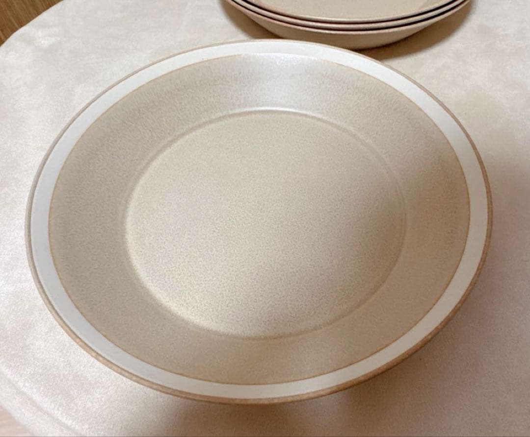 【極美品】上品サンドベージュ×大容量深皿♡イイホシユミコ×木村硝子店プレート23