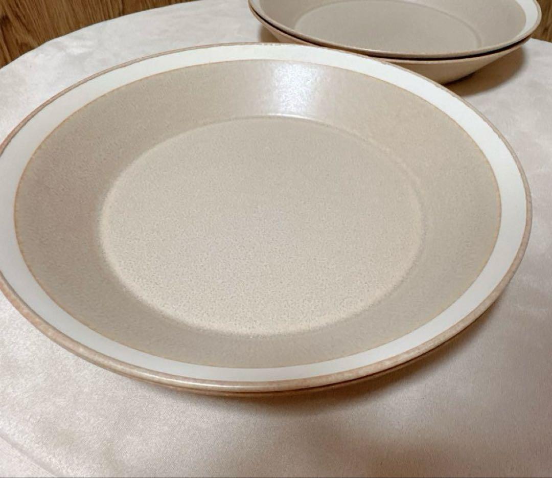 【極美品】上品サンドベージュ×大容量深皿♡イイホシユミコ×木村硝子店プレート23