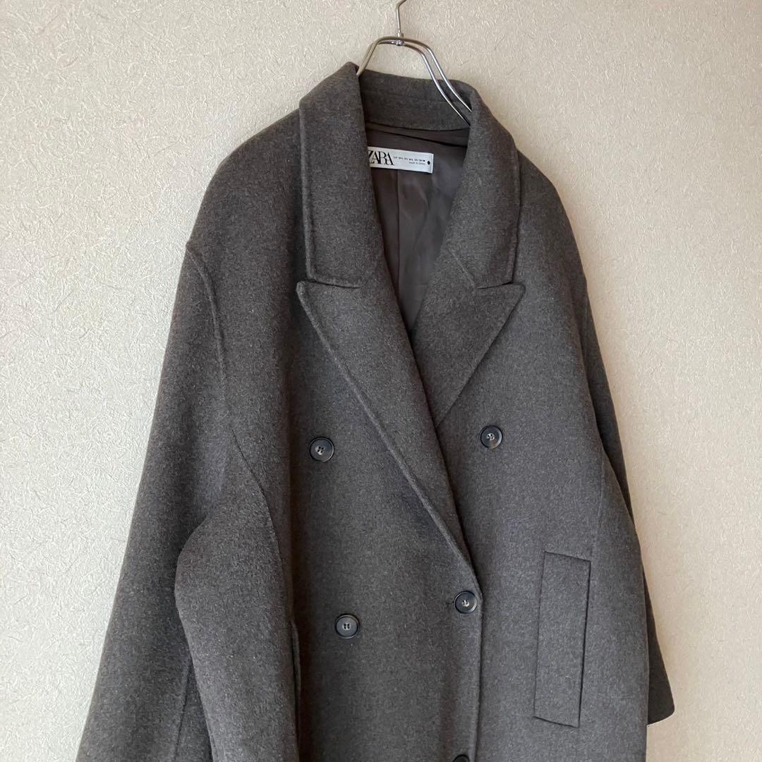 ZARA ザラ　チェスターコート ロングコート　オーバーサイズ　L チャコール