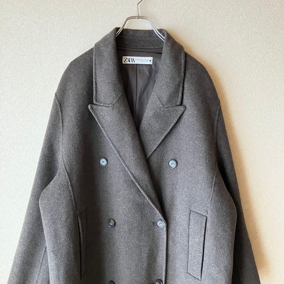 ZARA ザラ　チェスターコート ロングコート　オーバーサイズ　L チャコール