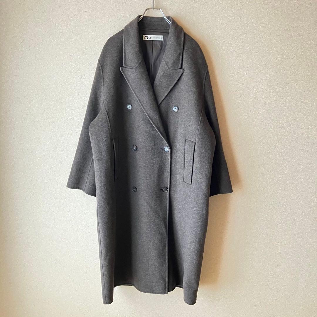 ZARA ザラ　チェスターコート ロングコート　オーバーサイズ　L チャコール