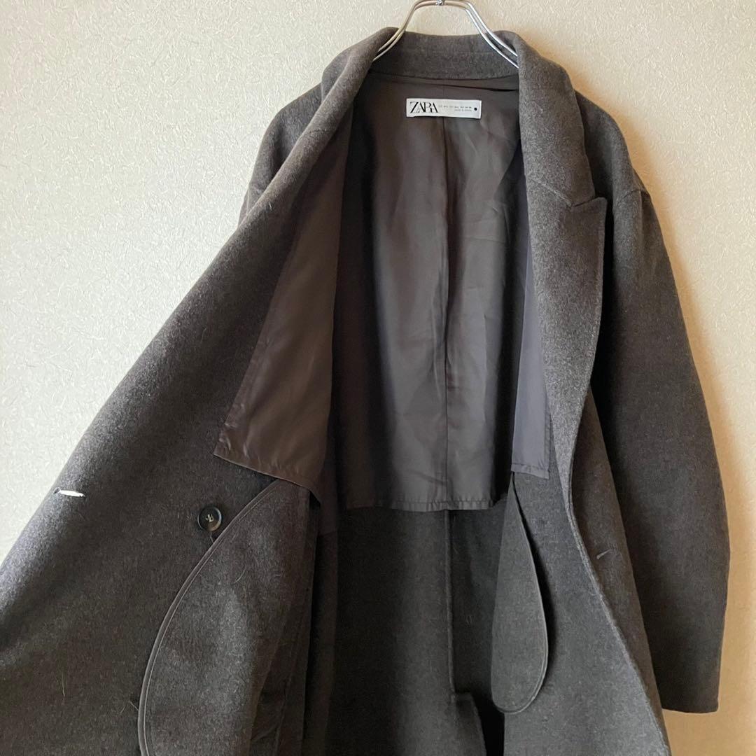 ZARA ザラ　チェスターコート ロングコート　オーバーサイズ　L チャコール