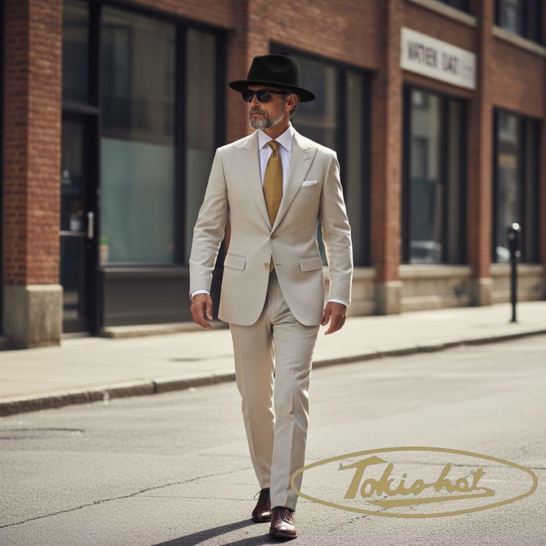 1540【新品 Tokiohat】高級中折れ帽★ハット★ラビットファー★ブラック