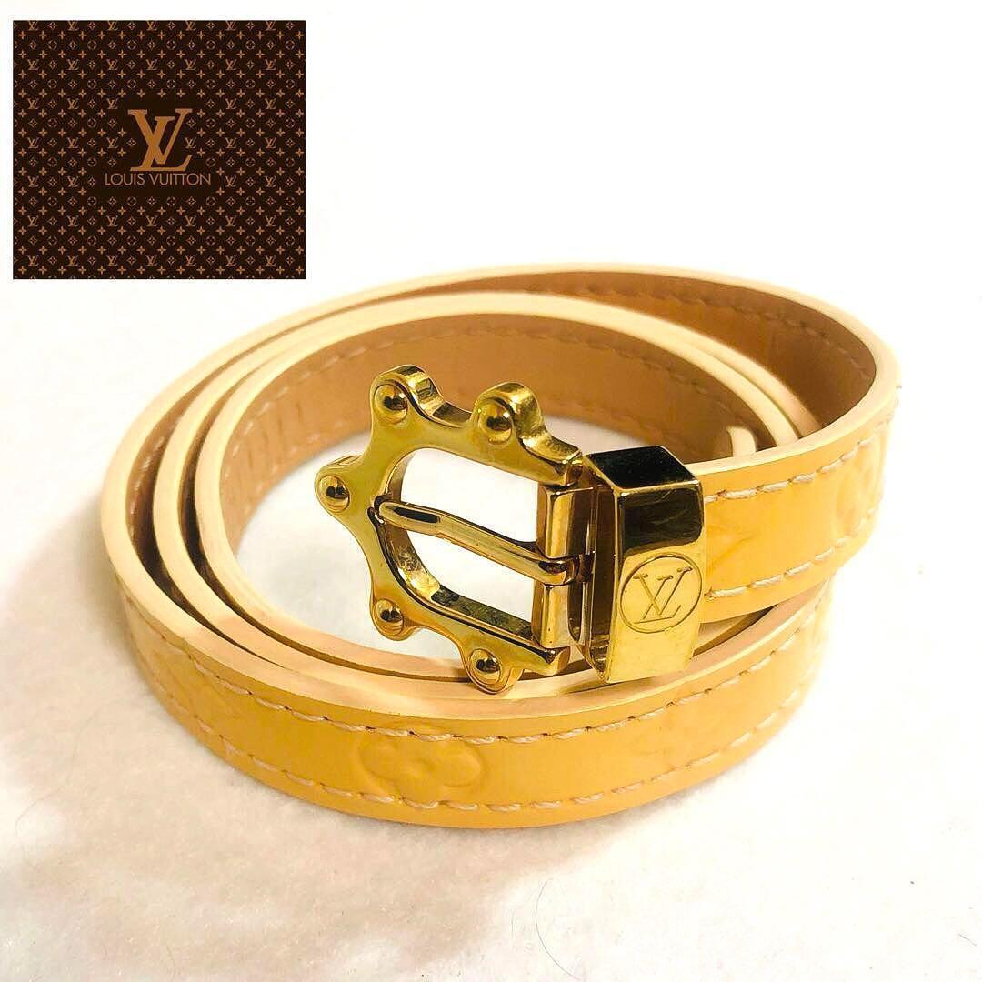 LOUIS VUITTON ヴェルニ ベルト ブレスレット ベージュ