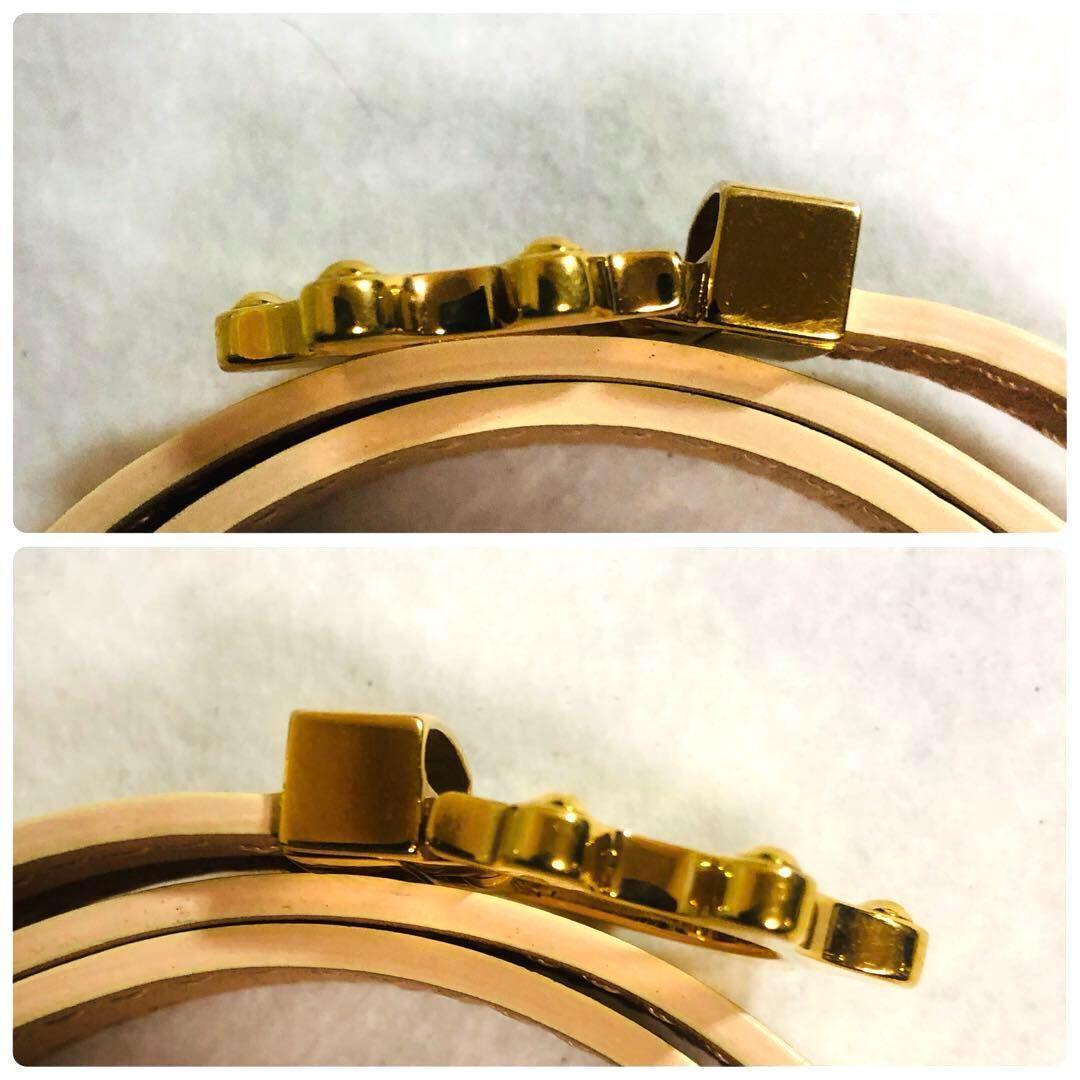 LOUIS VUITTON ヴェルニ ベルト ブレスレット ベージュ