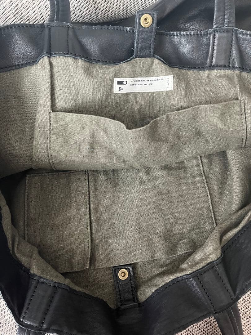 CLASKA 黒 レザートートバッグ