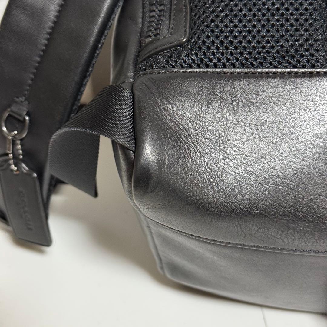 極美品⭐️ コーチ　トラック　バックパック　黒　c2710 リュック　ブラック