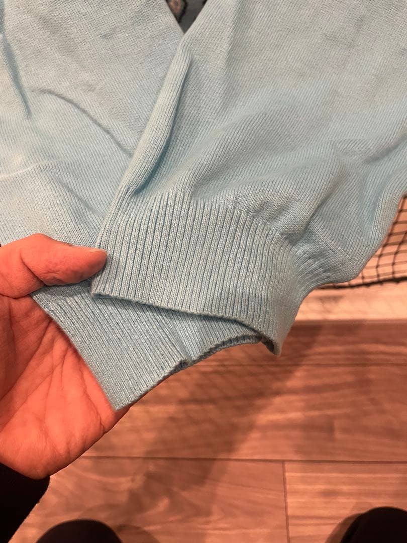 TTT MSW 水色 ダイヤモンドパターン カーディガン