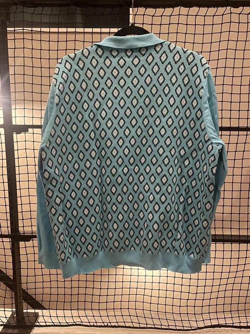 TTT MSW 水色 ダイヤモンドパターン カーディガン