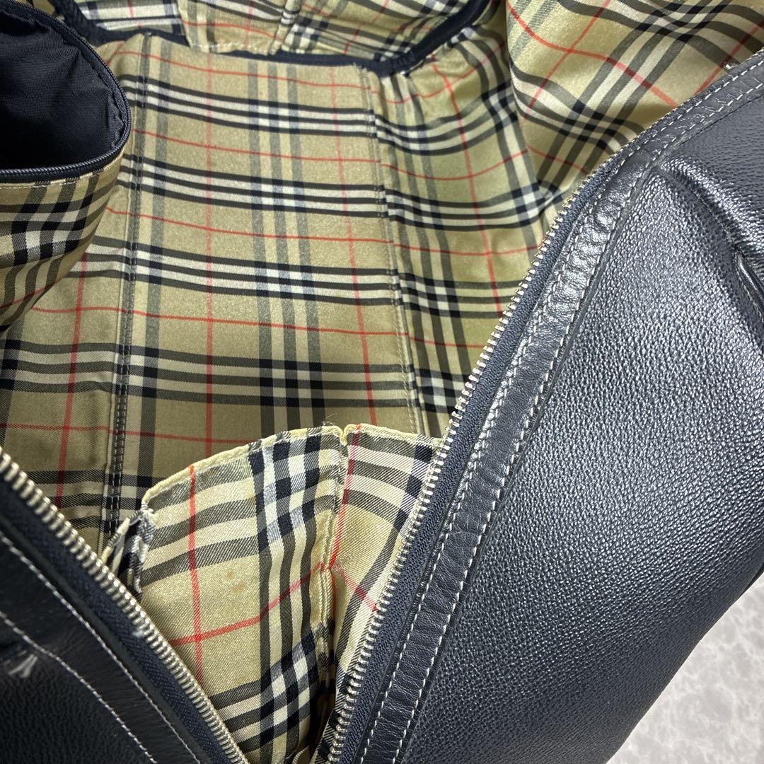 Burberry golf バーバリー ボストンバッグ ノバチェック 黒ブラック