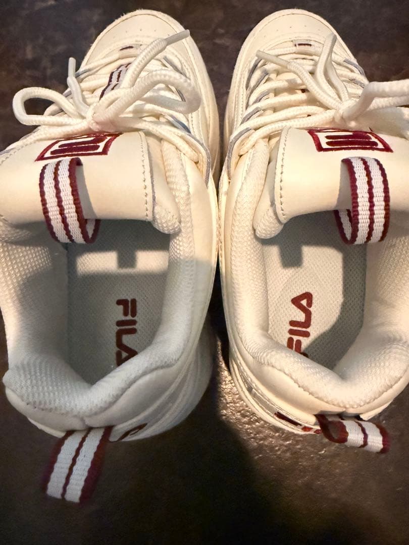 FILA ホワイト 厚底スニーカー 約7cmアップ 23cm（22.5cm向け）