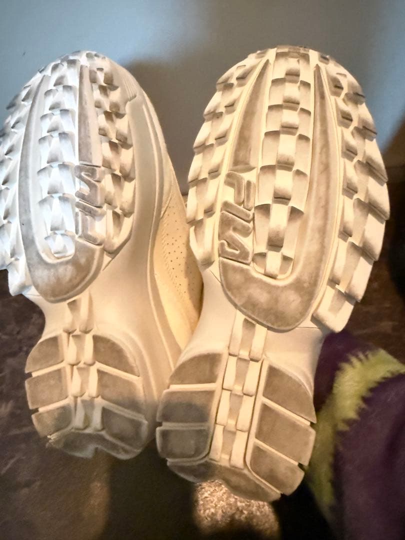 FILA ホワイト 厚底スニーカー 約7cmアップ 23cm（22.5cm向け）