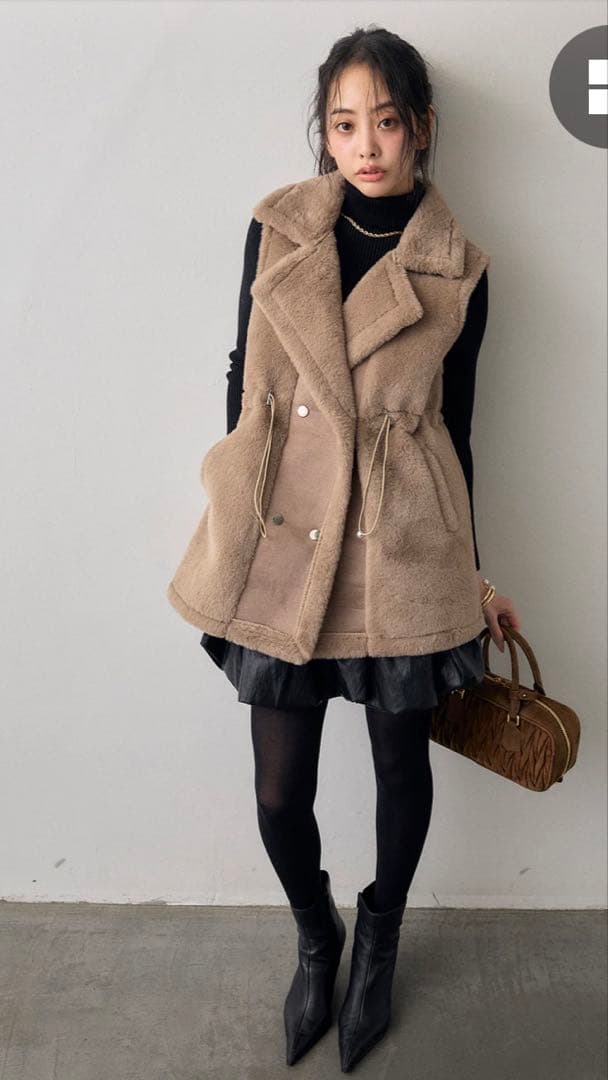 新品frene テディボアウエストドロストベスト