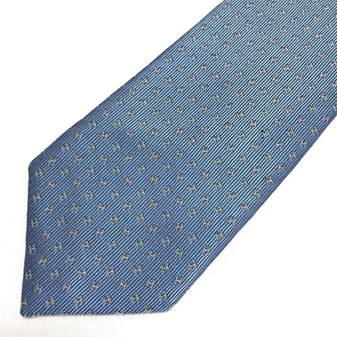 未使用級 エルメス HERMES ネクタイ H織りタイ ファソネH H柄