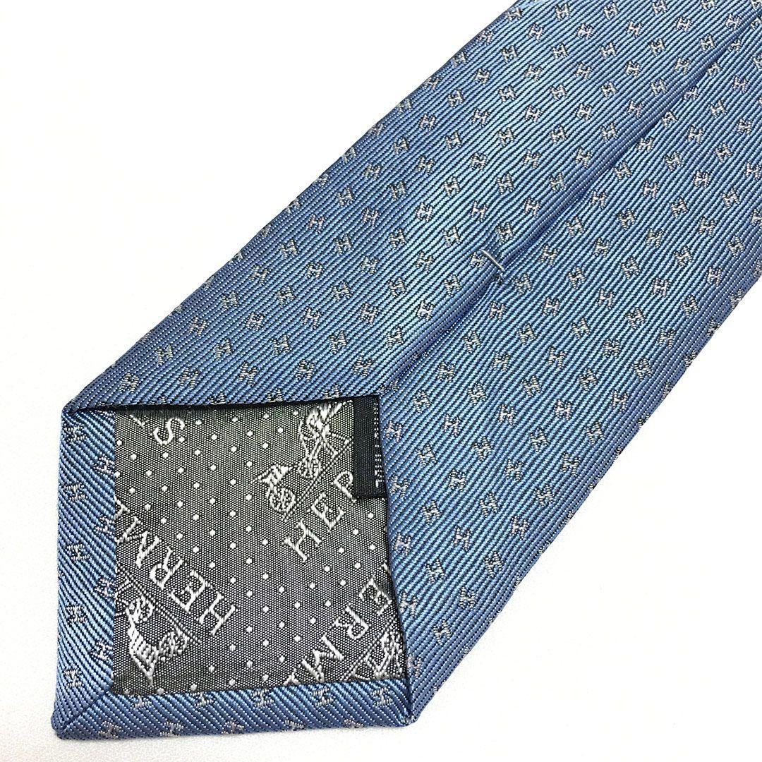未使用級 エルメス HERMES ネクタイ H織りタイ ファソネH H柄