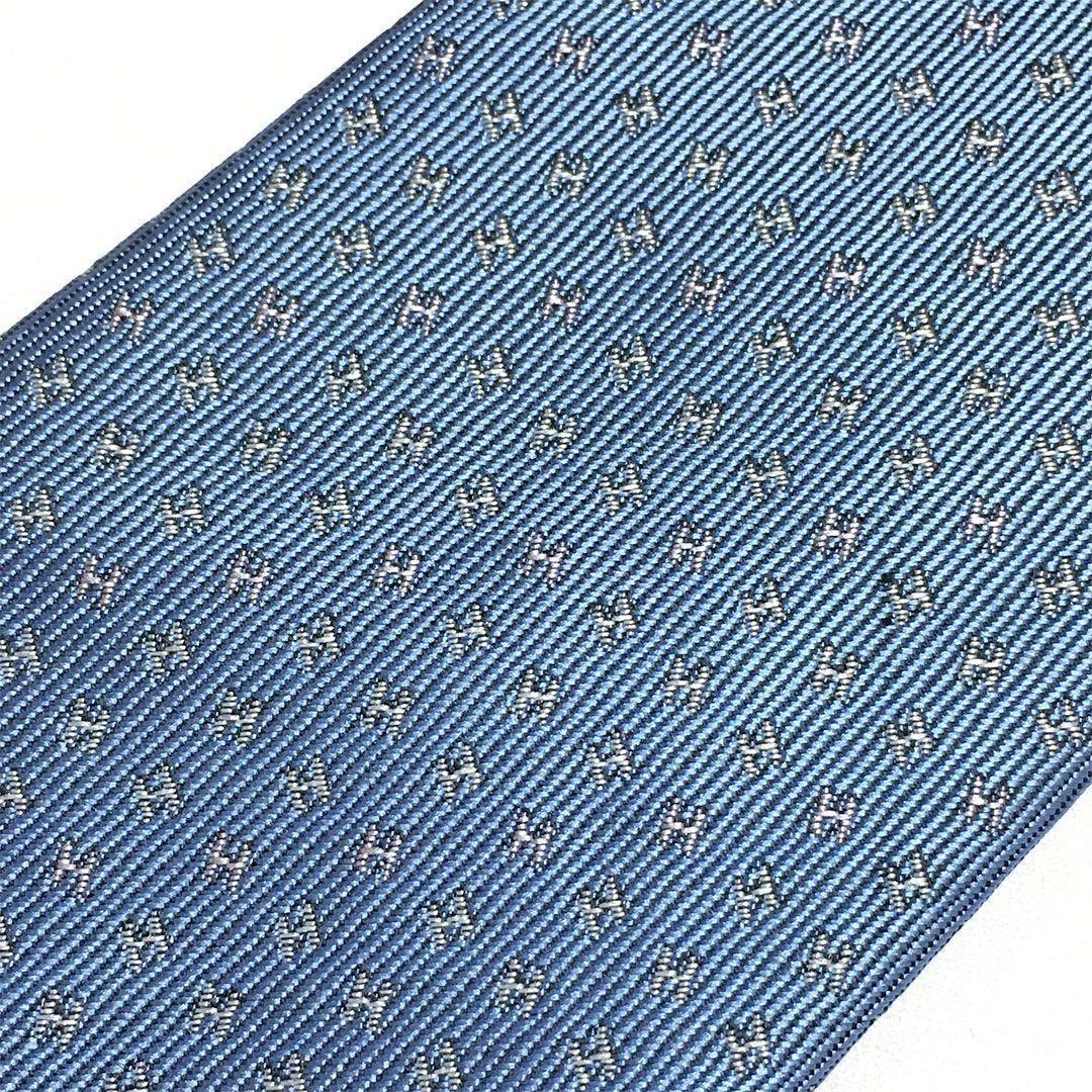 未使用級 エルメス HERMES ネクタイ H織りタイ ファソネH H柄