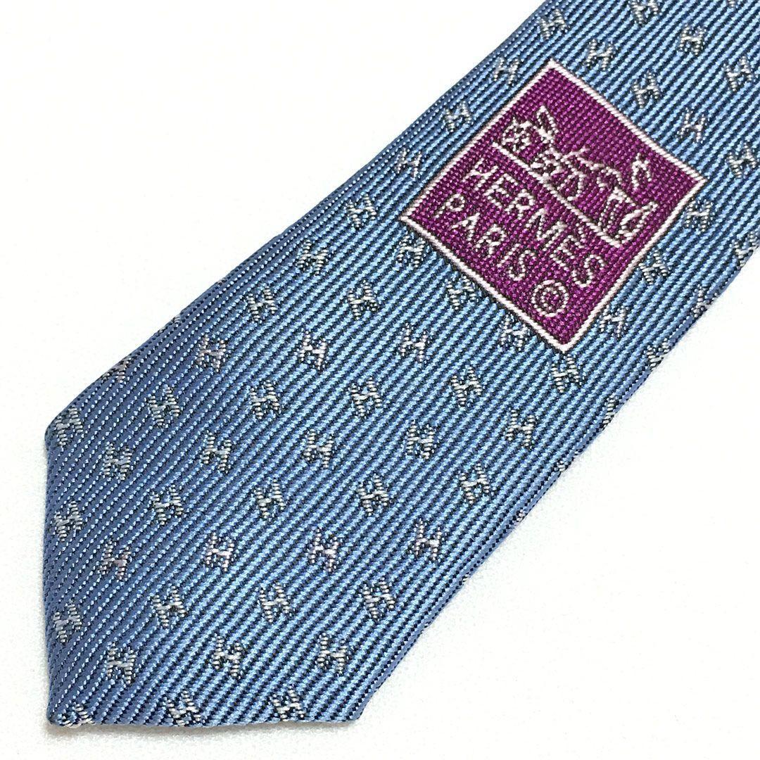 未使用級 エルメス HERMES ネクタイ H織りタイ ファソネH H柄
