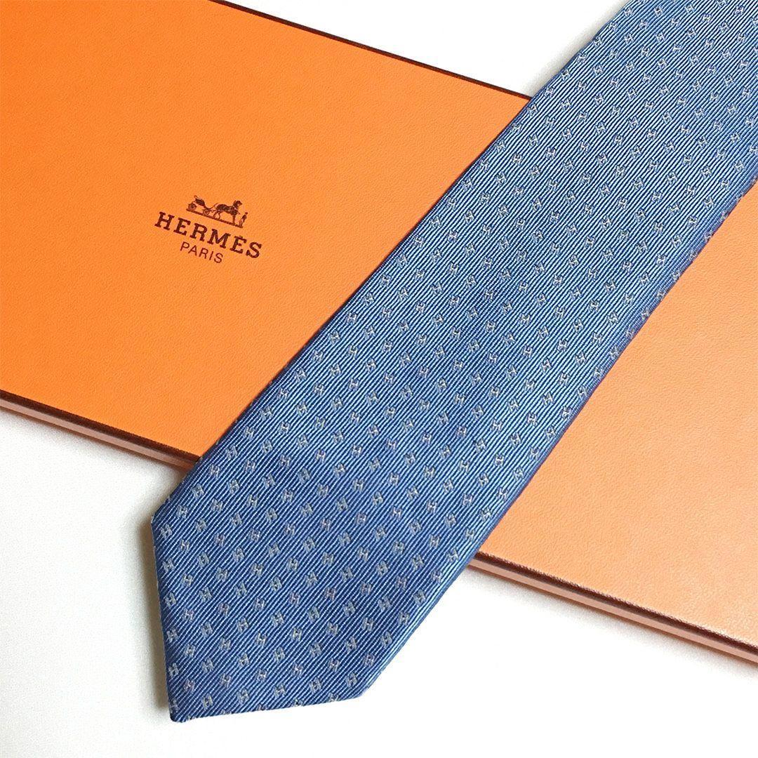 未使用級 エルメス HERMES ネクタイ H織りタイ ファソネH H柄