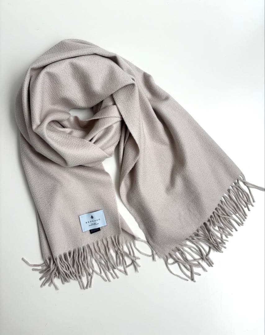 超美品★BEGG＆CO ベグアンドコー★カシミヤストール グレーベージュ