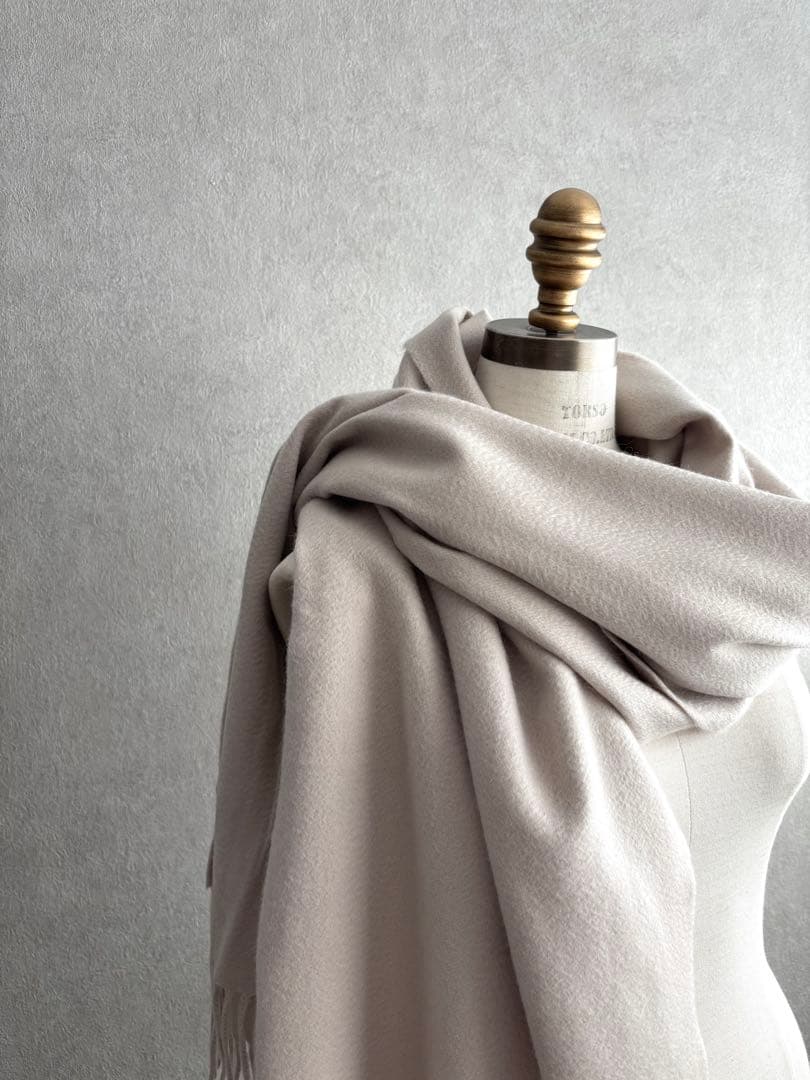 超美品★BEGG＆CO ベグアンドコー★カシミヤストール グレーベージュ