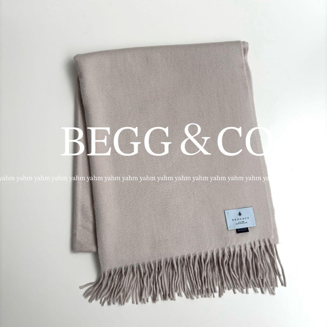 超美品★BEGG＆CO ベグアンドコー★カシミヤストール グレーベージュ