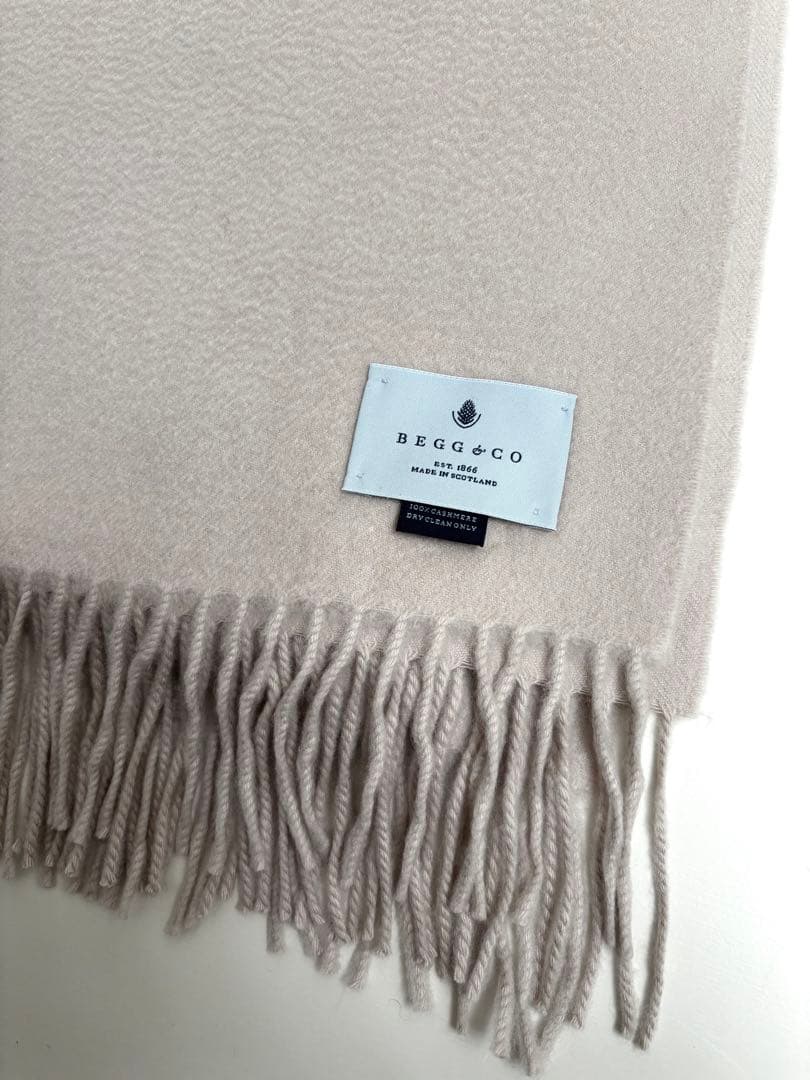 超美品★BEGG＆CO ベグアンドコー★カシミヤストール グレーベージュ