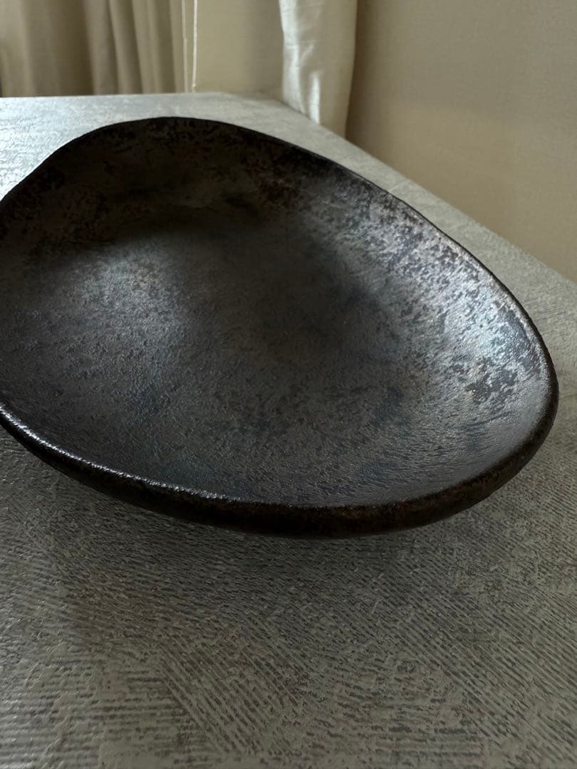 安福由美子　黒錆カレー皿　カレープレート