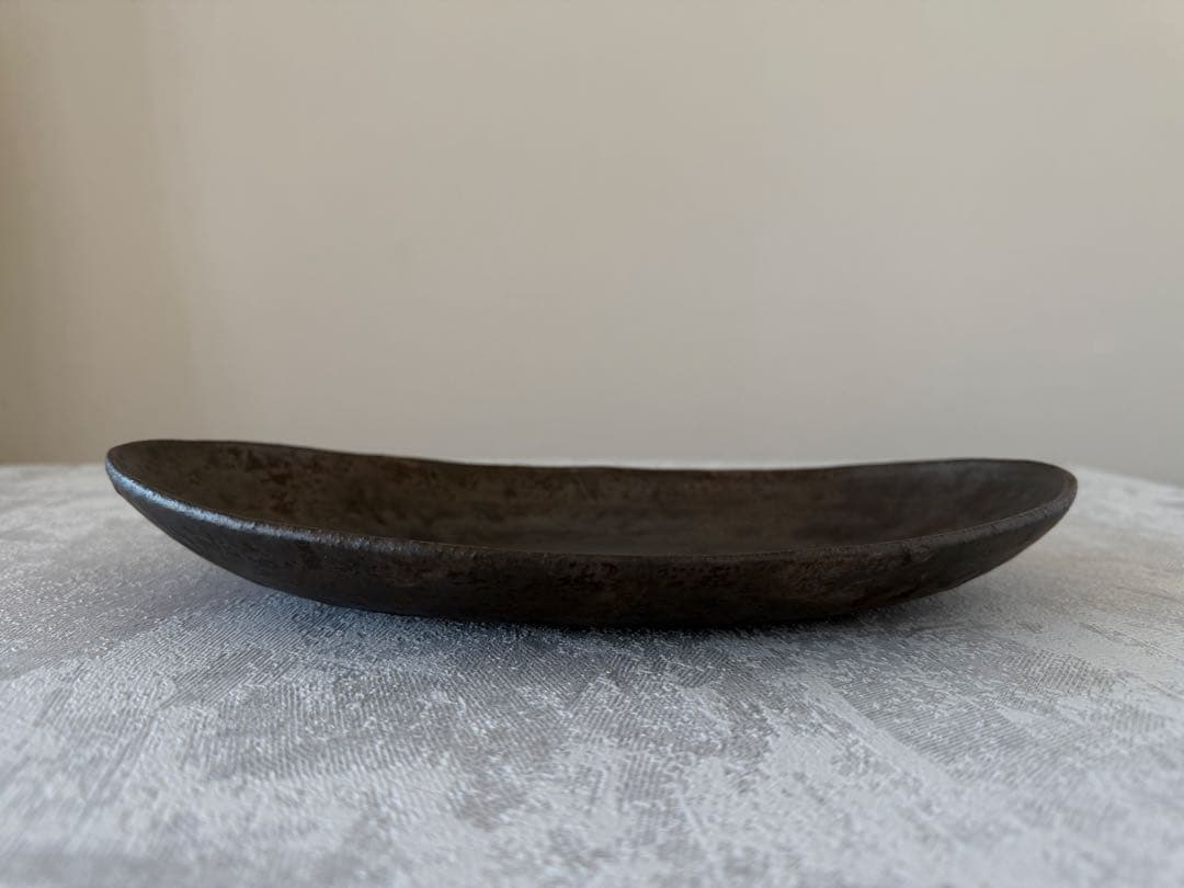 安福由美子　黒錆カレー皿　カレープレート