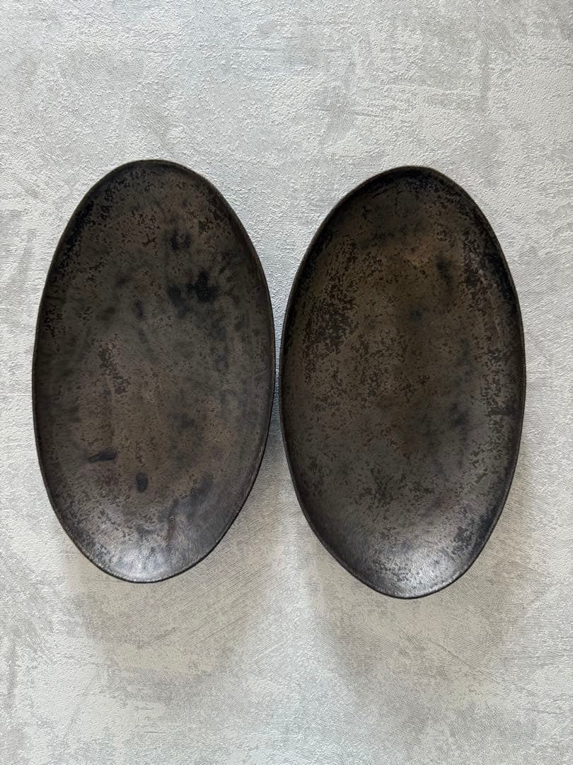 安福由美子　黒錆カレー皿　カレープレート