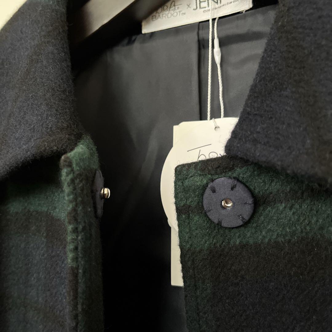 ま*】様 【新品】JENNEジェンヌチェックケープコートブリジットバルドーポンチ