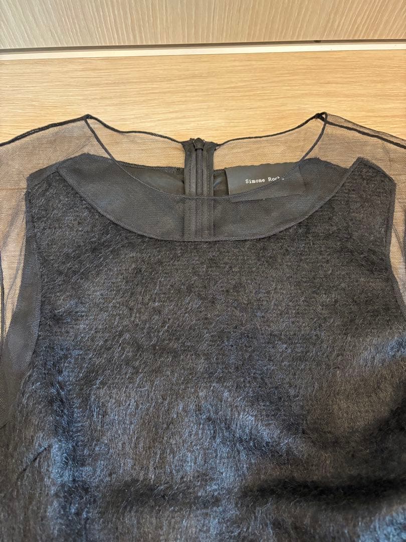 Simone Rocha ブラックレースノースリーブドレス