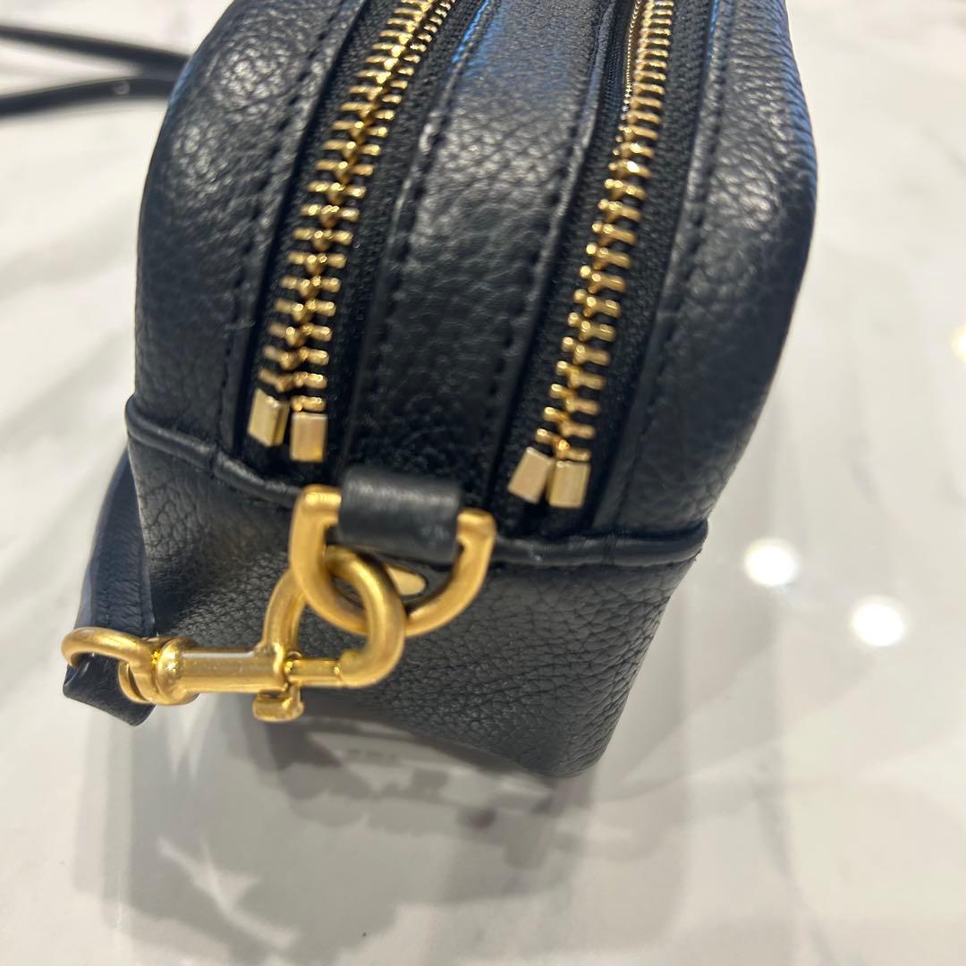 【美品】トリーバーチ ペリー ボンベ ミニ カメラバッグ 黒 レザー