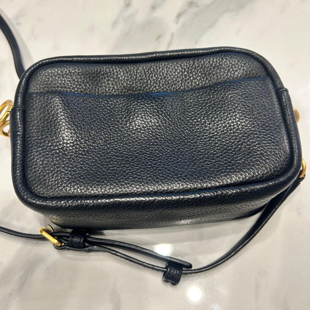 【美品】トリーバーチ ペリー ボンベ ミニ カメラバッグ 黒 レザー