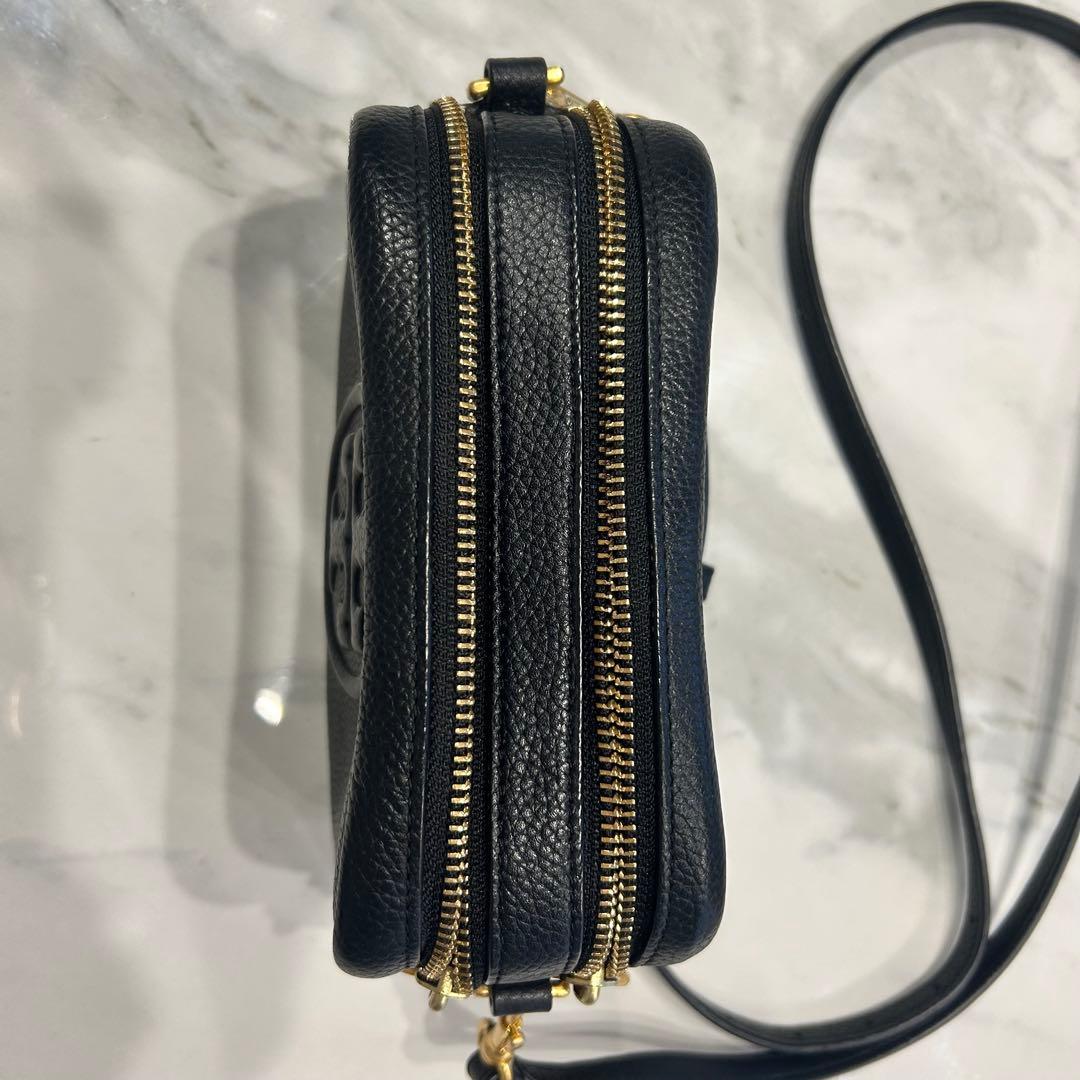 【美品】トリーバーチ ペリー ボンベ ミニ カメラバッグ 黒 レザー