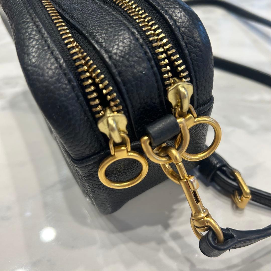 【美品】トリーバーチ ペリー ボンベ ミニ カメラバッグ 黒 レザー