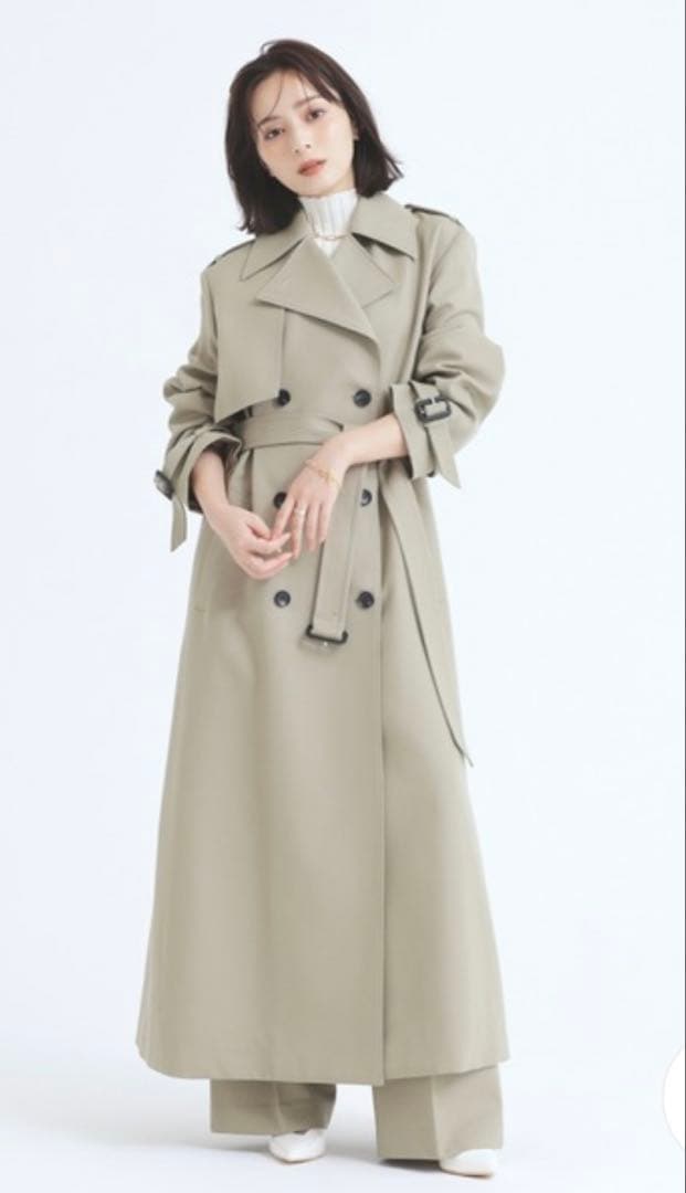 ウールギャバジントレンチコート／anuans