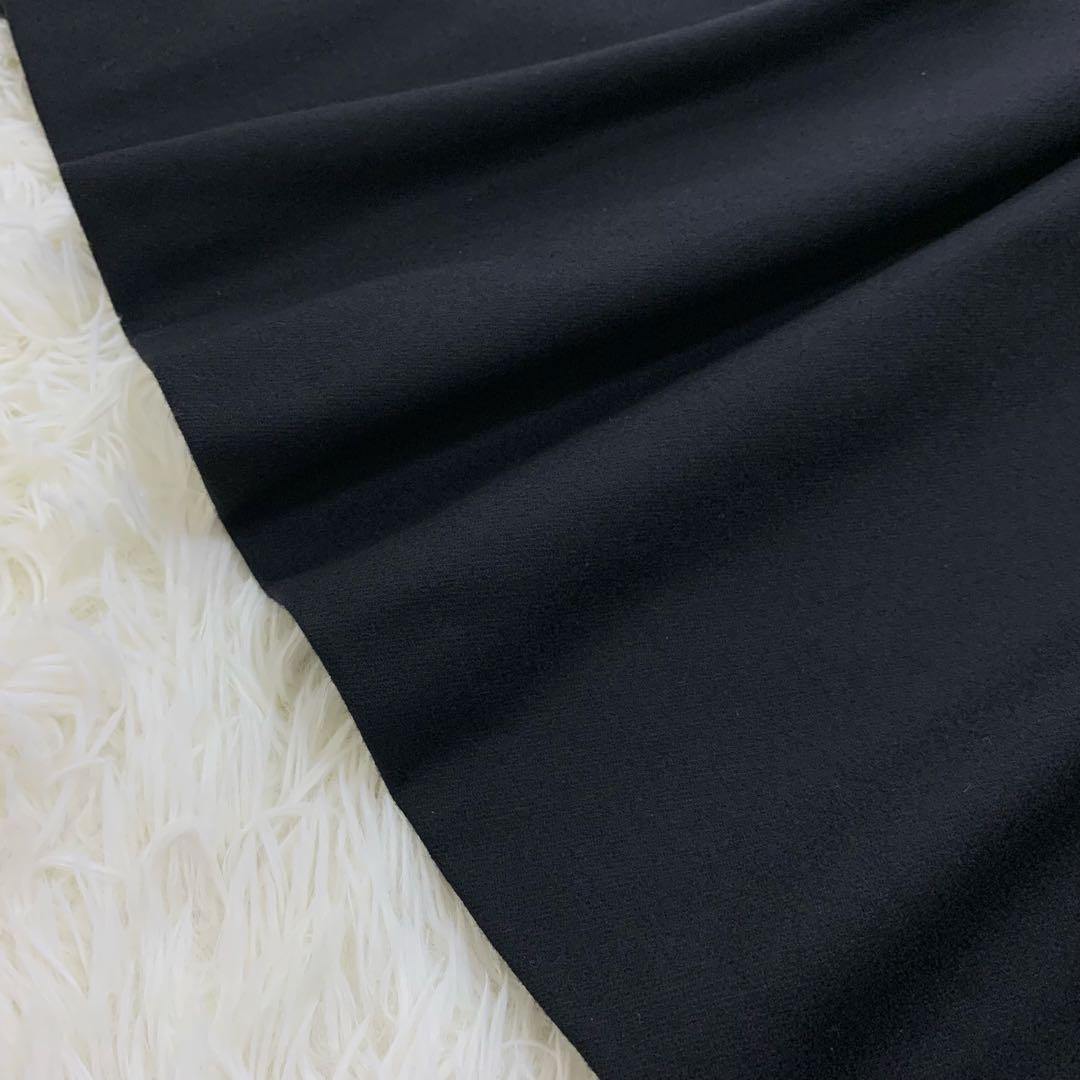 ミシェルボードウイン ウール カシミヤ ギャザー ワンピース 冠婚葬祭 黒