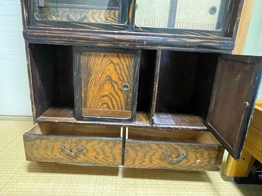 ヴィンテージ 茶箪笥 黒柿 水屋箪笥 飾り棚 収納