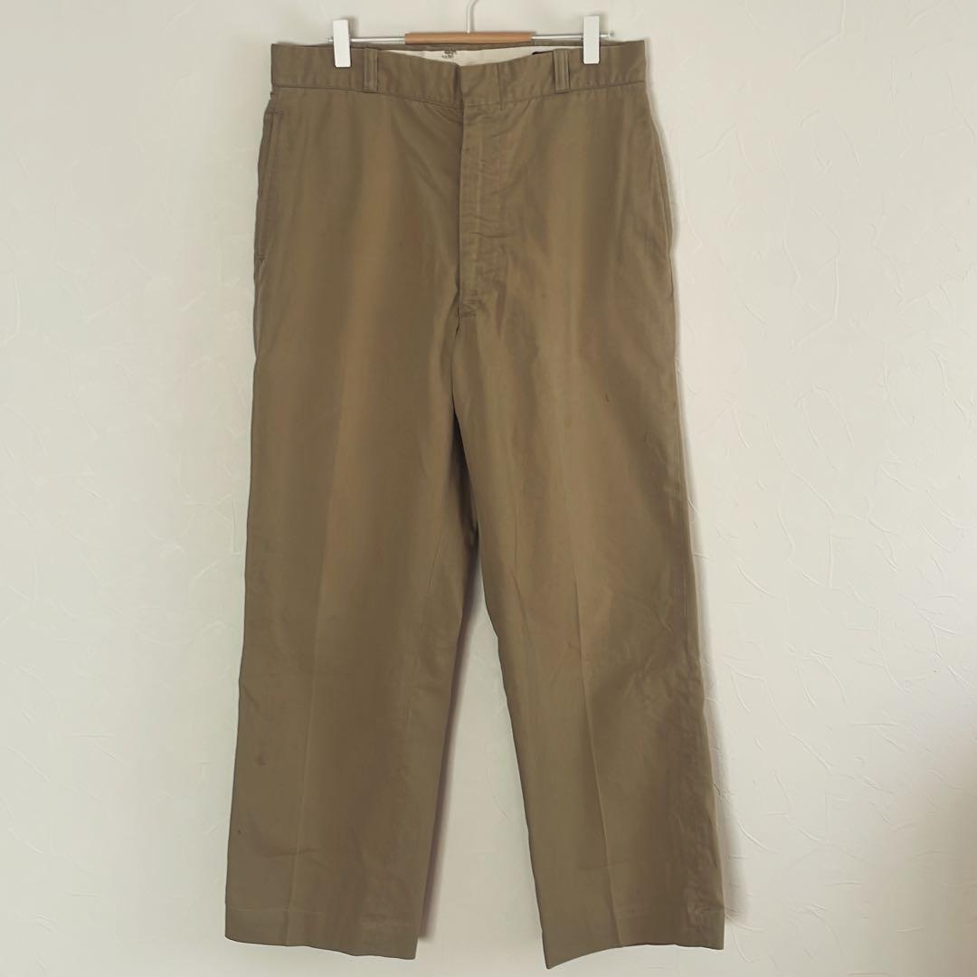 60s 米軍 U.S.ARMY コットン×ポリエステル ツイル チノパン タン