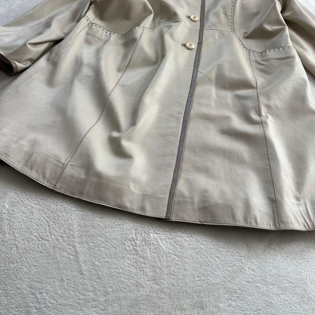 ★バルマン　パリス　2way レザーコート フーディ　ラムレザー